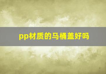 pp材质的马桶盖好吗