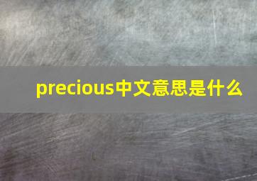 precious中文意思是什么