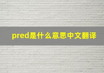 pred是什么意思中文翻译