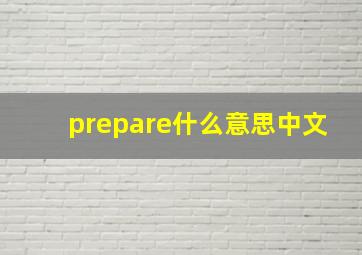 prepare什么意思中文