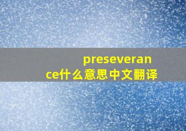 preseverance什么意思中文翻译