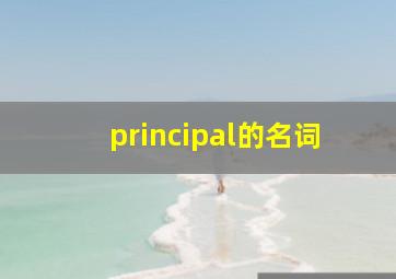 principal的名词