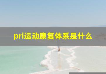 pri运动康复体系是什么