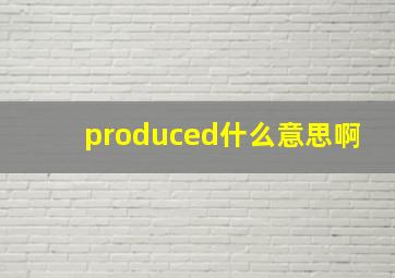 produced什么意思啊