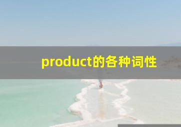 product的各种词性