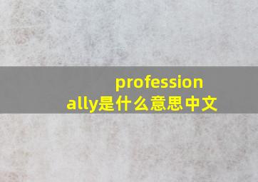 professionally是什么意思中文