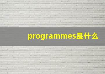 programmes是什么