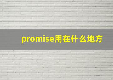 promise用在什么地方