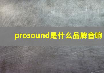 prosound是什么品牌音响