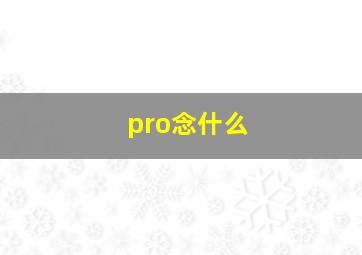 pro念什么