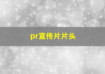 pr宣传片片头