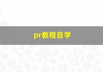 pr教程自学