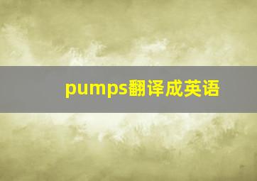 pumps翻译成英语