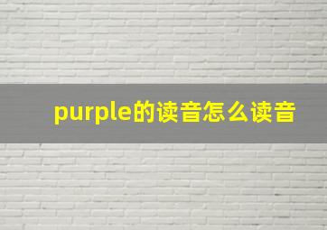 purple的读音怎么读音