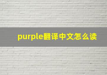 purple翻译中文怎么读