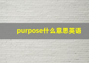 purpose什么意思英语