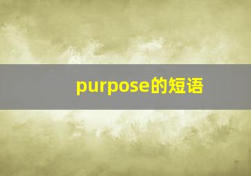 purpose的短语