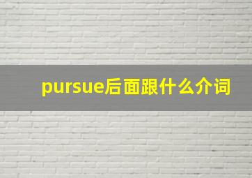 pursue后面跟什么介词