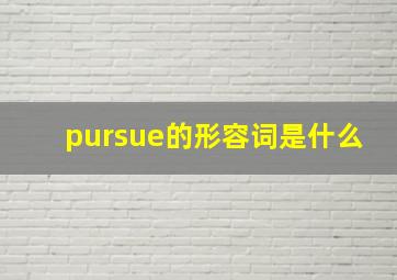 pursue的形容词是什么