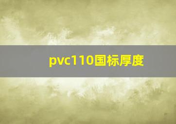 pvc110国标厚度