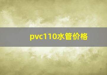 pvc110水管价格