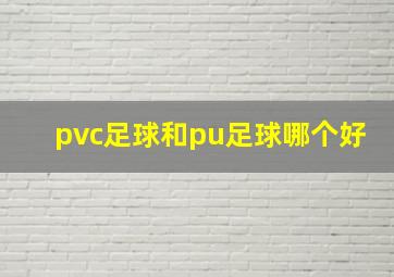 pvc足球和pu足球哪个好