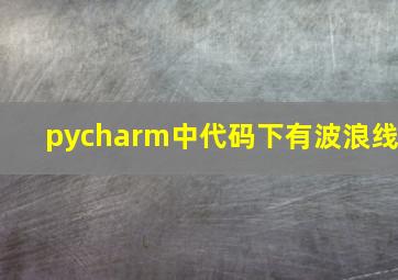 pycharm中代码下有波浪线