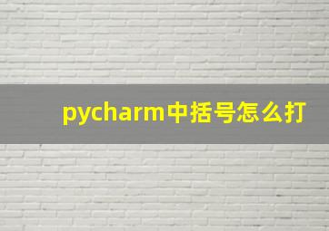 pycharm中括号怎么打