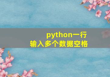 python一行输入多个数据空格