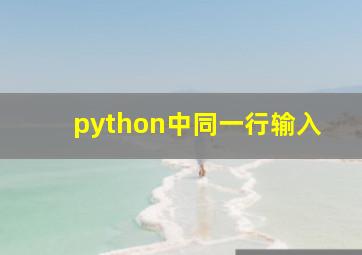 python中同一行输入