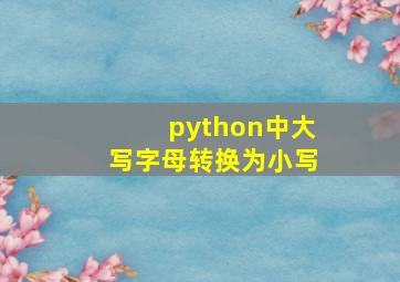 python中大写字母转换为小写