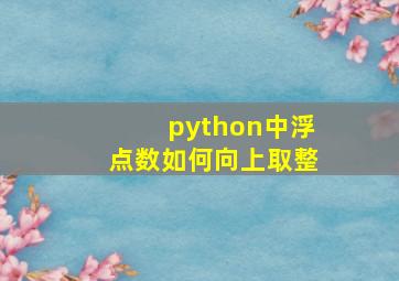 python中浮点数如何向上取整