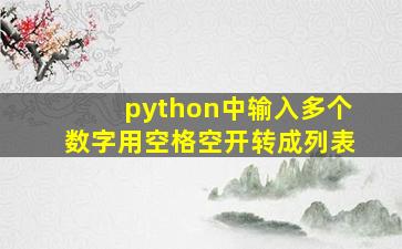 python中输入多个数字用空格空开转成列表