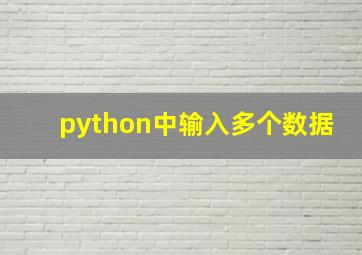 python中输入多个数据