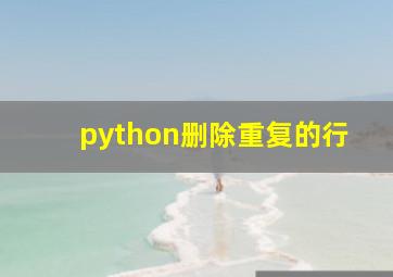 python删除重复的行