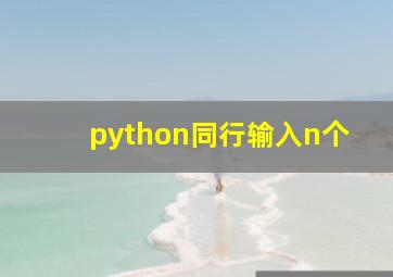 python同行输入n个