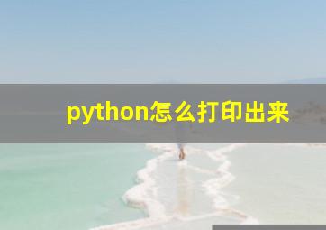 python怎么打印出来