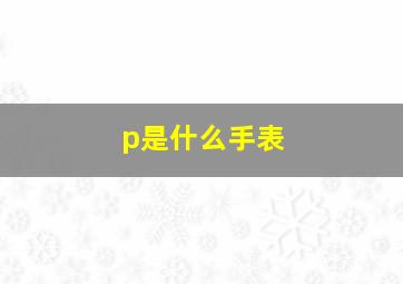 p是什么手表