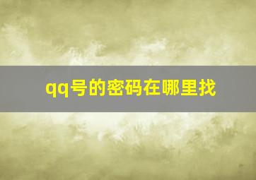 qq号的密码在哪里找