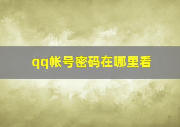 qq帐号密码在哪里看