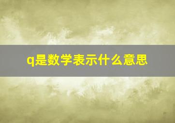 q是数学表示什么意思