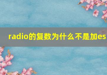 radio的复数为什么不是加es