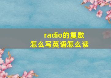 radio的复数怎么写英语怎么读