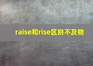 raise和rise区别不及物