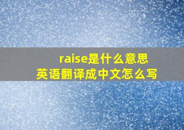 raise是什么意思英语翻译成中文怎么写