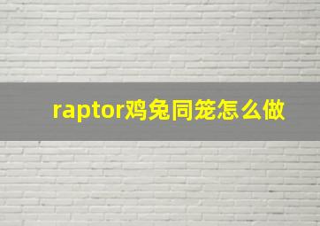 raptor鸡兔同笼怎么做