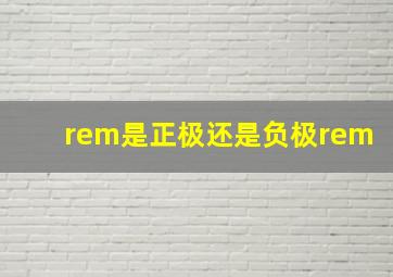 rem是正极还是负极rem