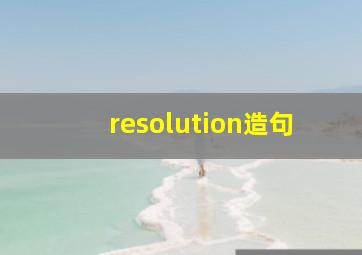 resolution造句