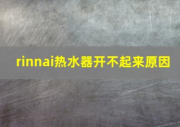 rinnai热水器开不起来原因