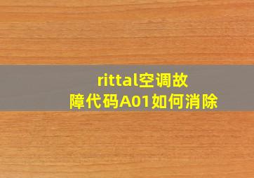 rittal空调故障代码A01如何消除